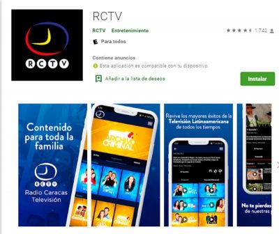 RCTV volvió con gran contenido a través de su aplicación