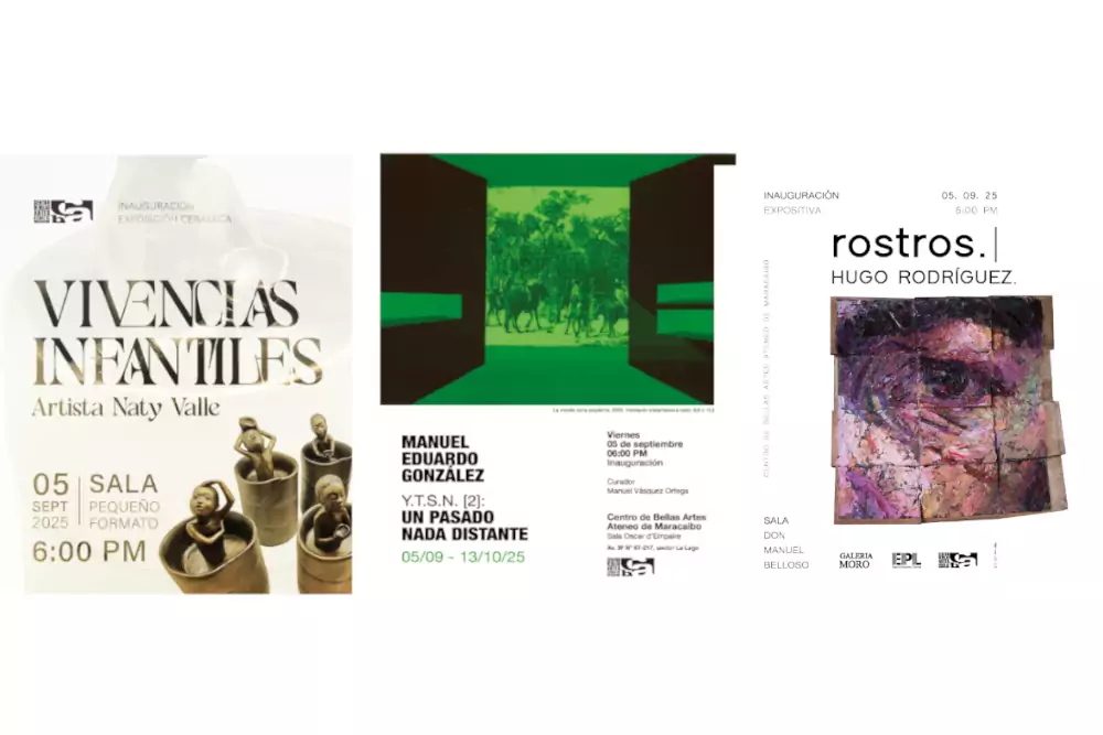 El Centro de Bellas Artes Ateneo de Maracaibo presentará este viernes 05 de septiembre, a las 6:00 p. m., la inauguración de tres exposiciones que reúnen a artistas venezolanos en un mismo espacio, consolidando al recinto como epicentro de la cultura regional.