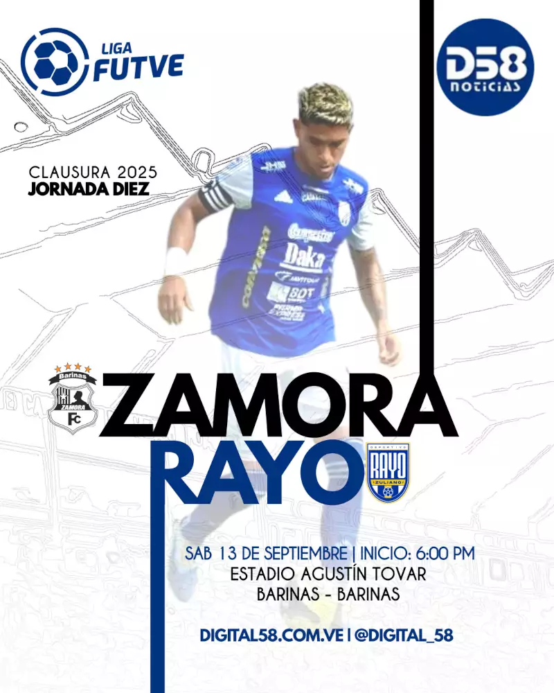 La cita está marcada este sábado 13 de septiembre, a las 6:00 de la tarde, en el Estadio Agustín Tovar «La Carolina» de Barinas, Zamora Fútbol Club intentando mantener su buen momento ante su gente recibe a un necesitado Deportivo Rayo Zuliano obligado a sacudirse la sequía ofensiva.
