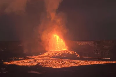 El volcán Kilauea entra en erupción con fuentes de lava de 300 metros